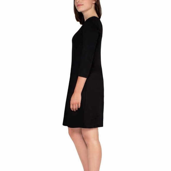 NWT - Nicole Miller Black Ladies' ¾ Sleeve Dress - Size L - Picture 3 of 8